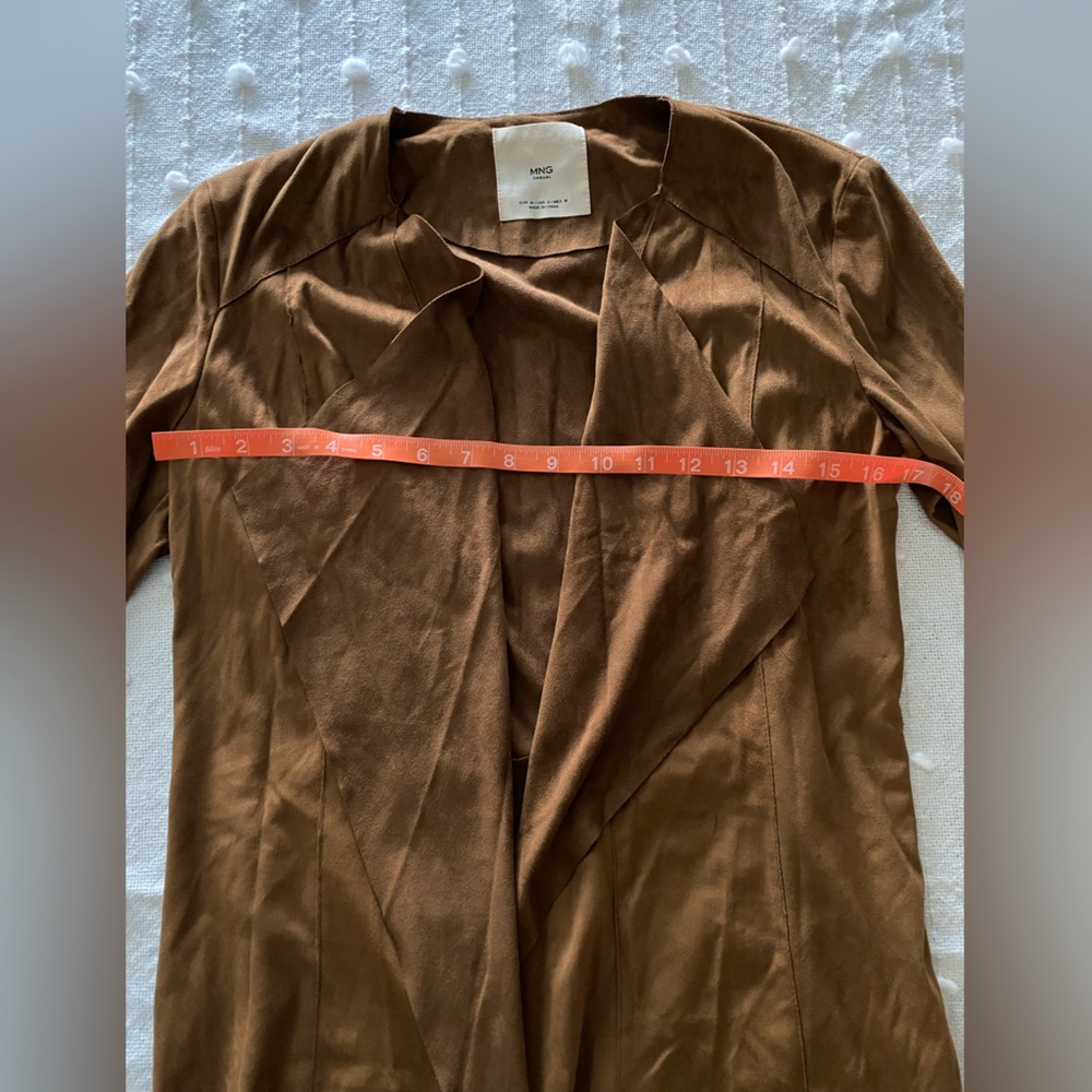 BROWN FAUX SUEDE LIGHTWEIGHT JACKET - Picture 6 of 9